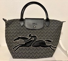 Longchamp Le Pliage Heritage Cloth Handbag w/ Prominent Horse  Jockey Logo-New