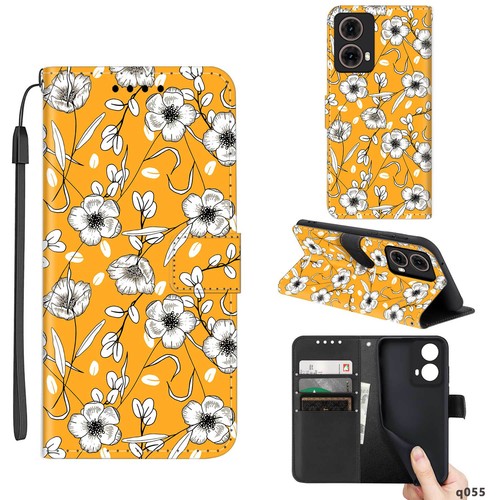 Funda de cuero para teléfono Motorola Moto G15 G56 E14 G85 G55 G34 patrón retro - Imagen 19 de 72
