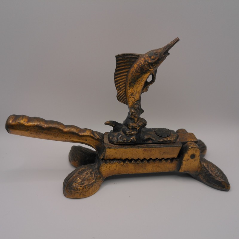 RARE Brass Marlin Nutcracker with "Miami Beach Fla" Stamping