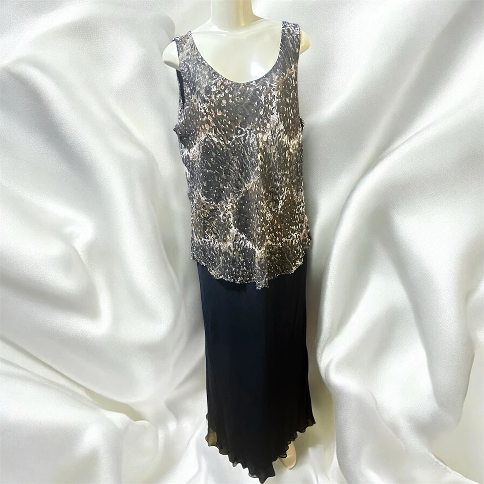 Vintage plus size 20W Fairy dress 100% Silk Capri by mon cheri - Image 2 of 4