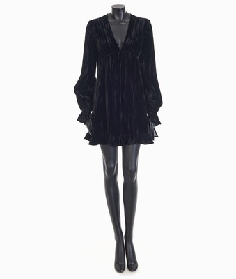SAINT LAURENT 2990$ schwarzes kurzes Minikleid - matter Samt