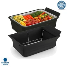 Black 2-Pack Wind Guard for Chafing Dishes - Outdoor Buffet & Catering Protec...