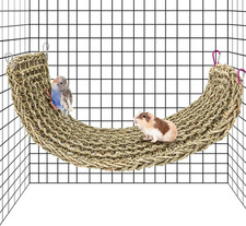 Bird Seagrass Mat 30 X 7 Inch Natural Seagrass Woven Bird Net, Parakeet Climbing