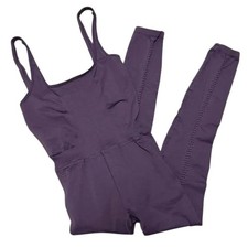 Free People Movement Plum Seamless Bodysuit Jumpsuit Leggings Athleisure Size M