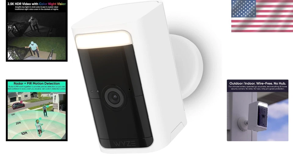 Smart Battery-Powered Security Camera - 2.5K Video with Alexa & Google Support - Image 2 of 4