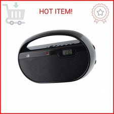 GPX R602B Portable AM/FM Radio with Digital Clock and Line Input
