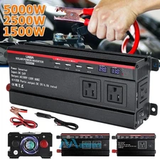 Power Inverter Modified Sine Wave Inverter 5000W DC 24V to AC 110V w/LCD 4 USB