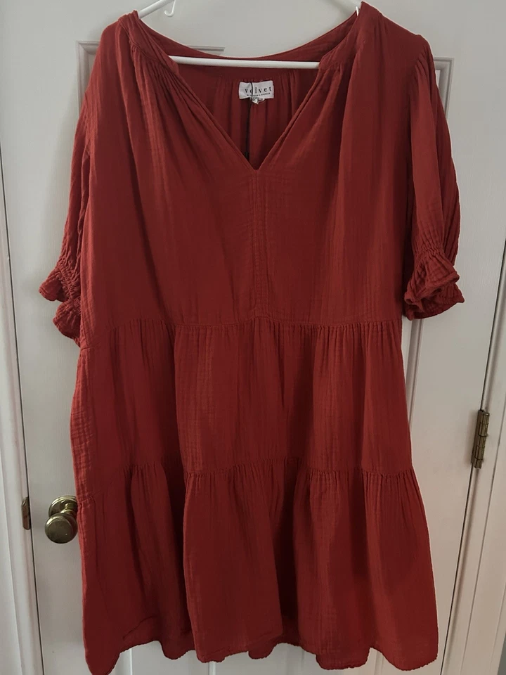 Б/у в отличном состоянии бархатное платье от Graham & Spencer Clarissa вишнево-красное.  XL - Изображение 4 из 4