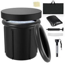 Eisbad Eistonne 80cm Faltbare mit Abdeckung 390L Badewanne Eisfass Ice Bath