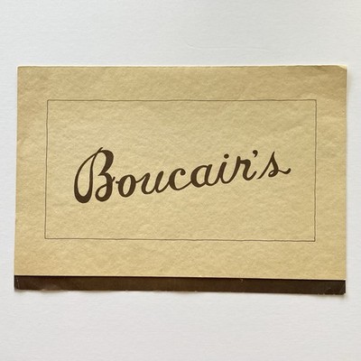 Boucair's Chateau Village Frontenac - Vintage Restaurant Menu St. Louis Missouri