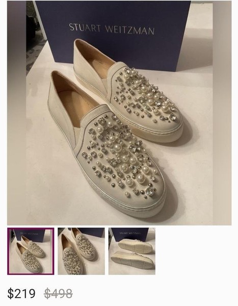 Women Stuart Weitzman Loafers Grey Leather 40