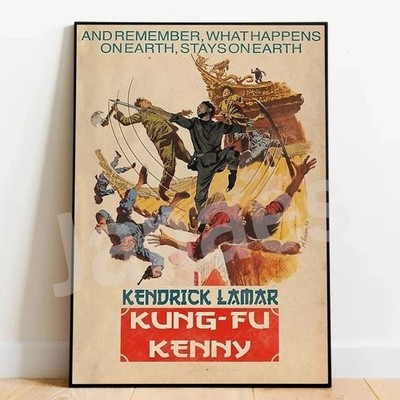 Kendrick Lamar Kung Fu Kenny Parody Poster Wall Art Print, No Frame