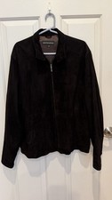 Bergdorf Goodman Mens Suede Leather Jacket Brown Made in USA Size M Vintage