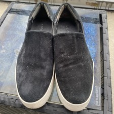 Vince Warren Platform Sneakers Black Velvet Suede Slip On Shoe Women's Size 9 M