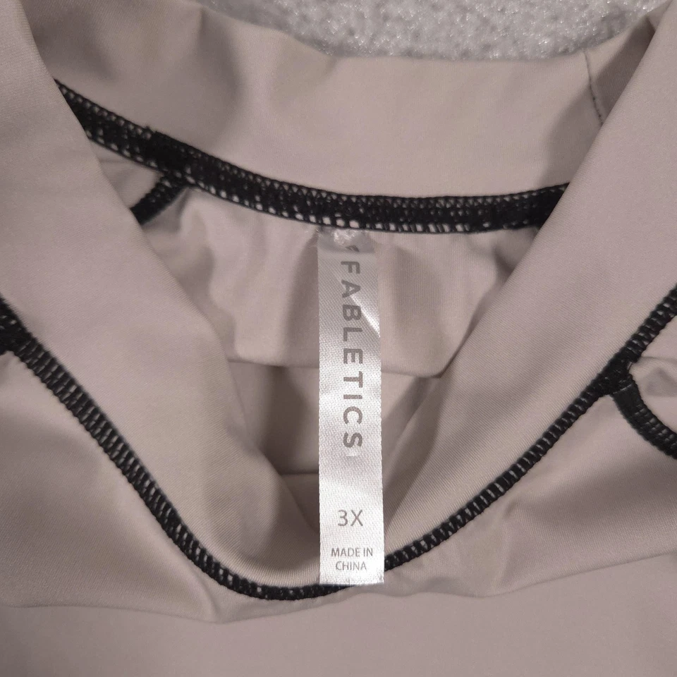 Camisa Fabletics Mujer 3X Tostada Negra Bloque de Color Manga Larga Cuello Simulado Atlética Foto 4 de 4