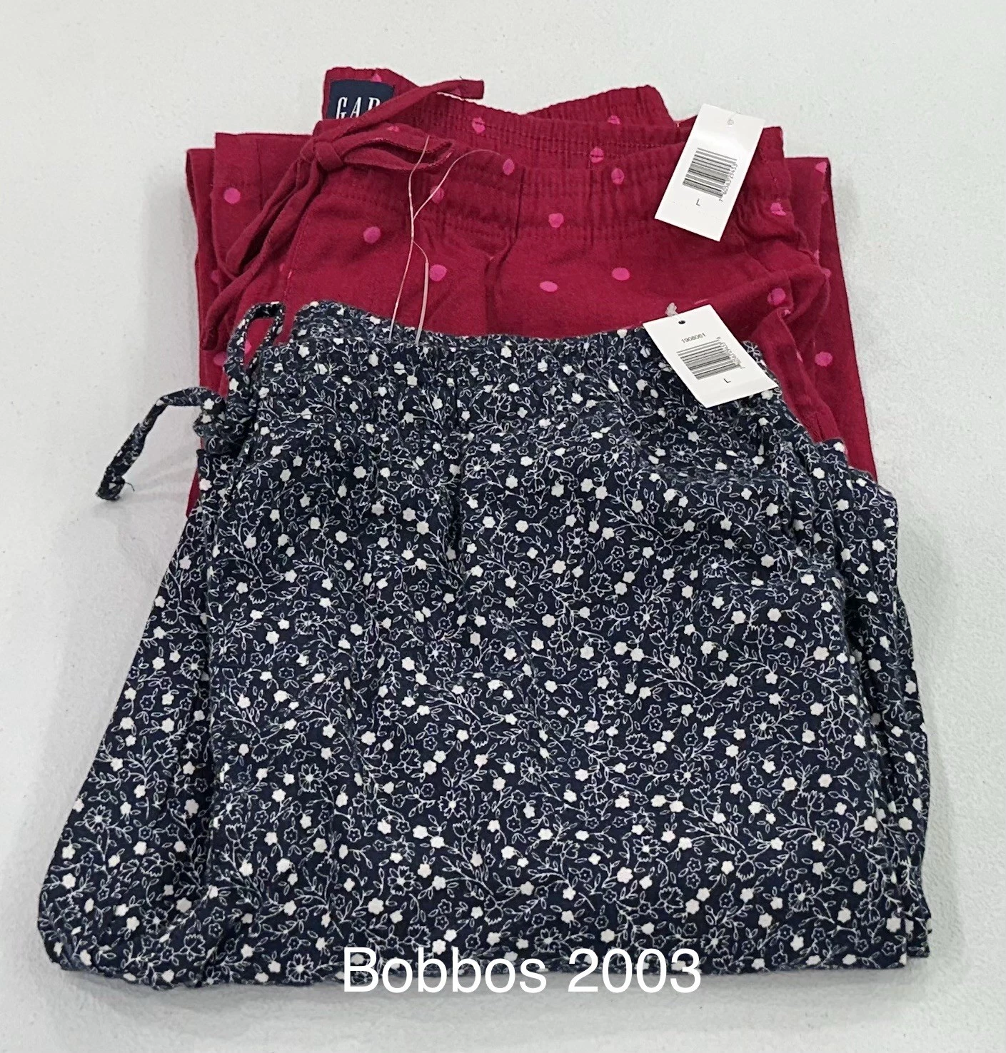 Gap Women’s 2-Pack Relaxed Fit Cotton PJ Pants, Navy, Size L