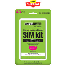 Simple Mobile, Powered by Tmobile, Universal Sim Kit