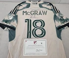 Portland Timbers ZAC McGRAW Signed Match Used Soccer Jersey 2024 Season CREAM