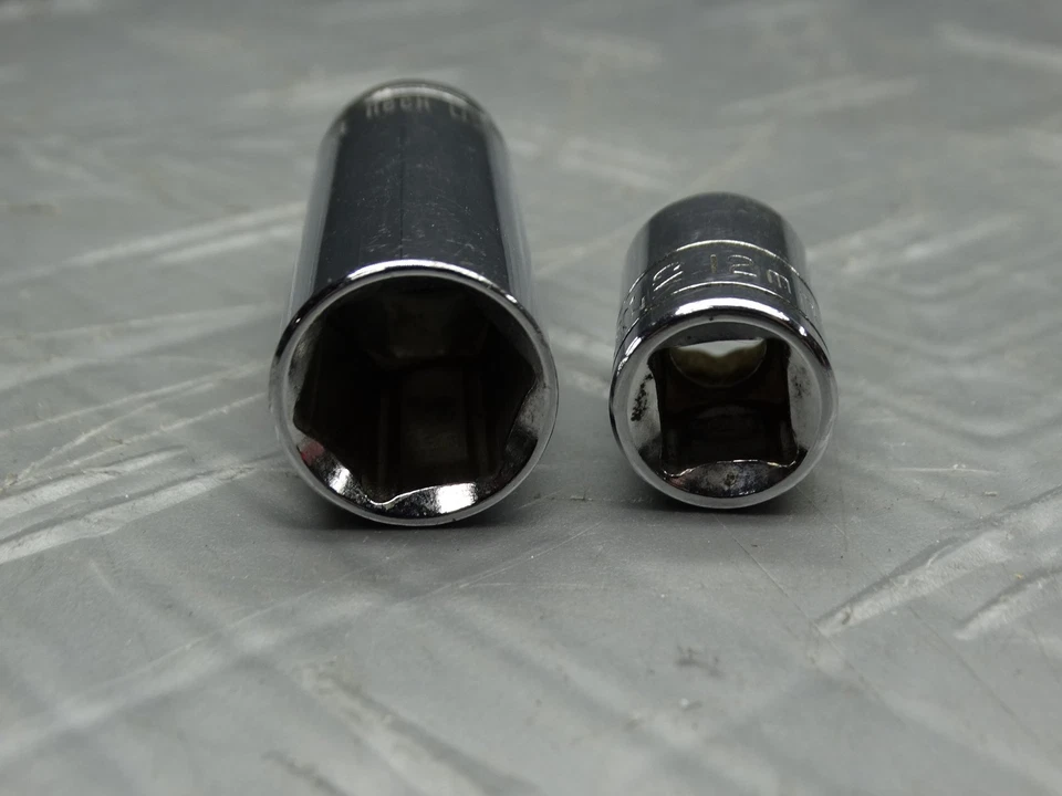 Винтажные головки с отличным грифом 3/8 дюйма для глубокого колодца 15 мм и 12 мм SK12M / 2037 - Изображение 4 из 4