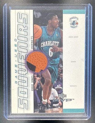 Eddie Jones 2000-01 Upper Deck MVP #EJ-S Game Used Souvenirs Hornets
