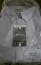 NWT Mens Blue Van Heusen Blue Dress Shirt Regular Fit 18 2XL 32/33 Machine Wash
