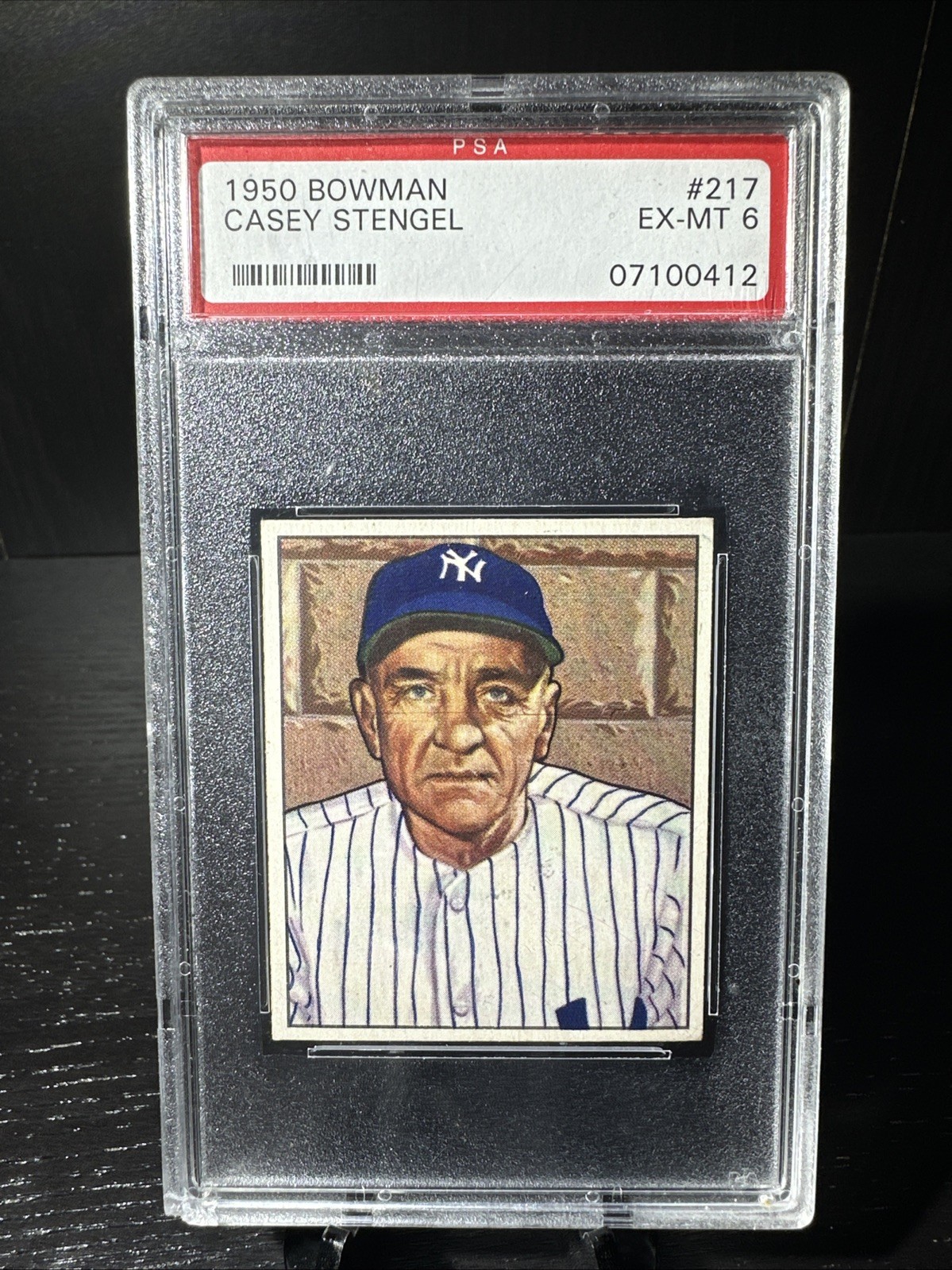 1950 Bowman - Casey Stengel #217 PSA 6 EX-MT Centered