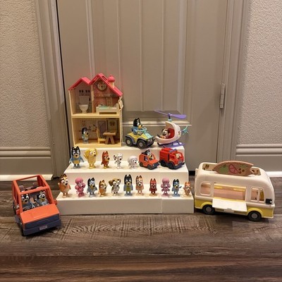 BLUEY & Friends Toy With Different Figures, Jeep, RV, Furniture & Accessories