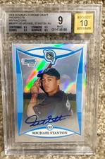 2008 Bowman Draft Picks Chrome Refractors Mike Stanton RC Auto /500 BGS 9