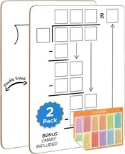 2 Pack Dry Erase Division White Board 9 x 12 Inch, Small Lapboard Two Sided