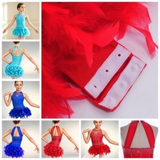 Girls Dancewear Training Skirted Competitions Ballroom Modern Leotard Party