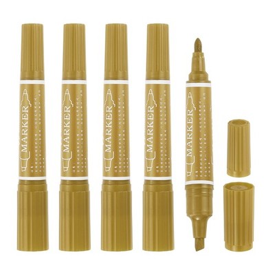 5 Pcs Art Marker Pen Double-Ended Colored Pen Dual Sketch Marker, Dark Yellow