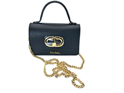 Tasche Echtleder klein Damen schwarz Pierre Cardin
