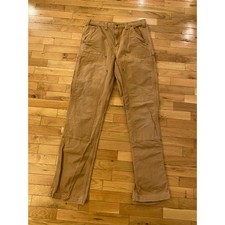 Carhartt Double Knee Pants Carpenter Workwear Mens 34x36 Tan Canvas