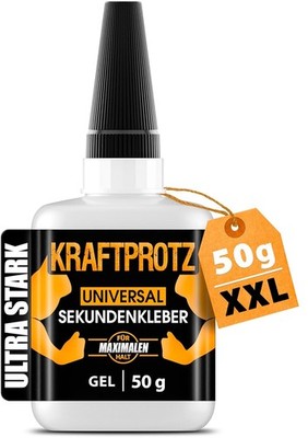 Sekundenkleber extra stark Gel 50 g   XXL Superkleber für Holz, Metall, Kunststo