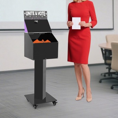 Suggestion Box with Lock and Key Ballot Box with Sign Holder Donation Box Black