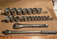 12 Drive Duro Socket Set W K-d Breaker Bar Proto Rachet Usa 12 Drive Duro Socket Set W K-d Breaker Bar Proto Rachet Usa