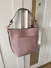 Faith Pink Croc Effect Shoulder Bag Gold Chain Strap Faux Leather Handbag