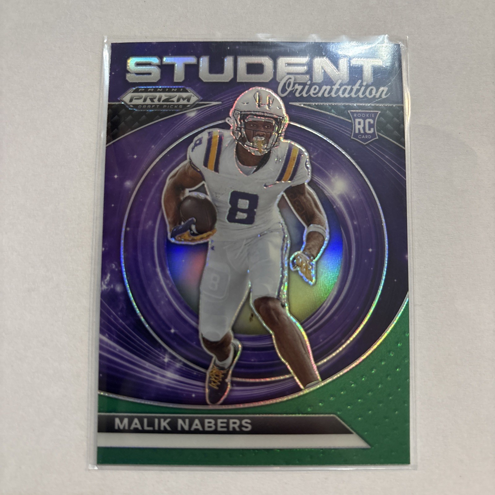 🏈2024 Prizm Draft Picks Malik Nabers Student Orientation Green Prizm RC #SO-MN