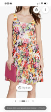 Lauren Ralph Lauren spring georgette’s dress pleated colorful flower size 12 NEW