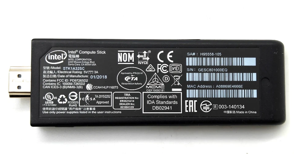 Intel Compute Stick only Model: STK1A32SC Micro SD Slot - Image 4 of 4