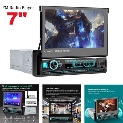 7'' Car Stereo Radio Single 1Din Auto Flip Out Bluetooth Touch MP5 Rear Camea mp3