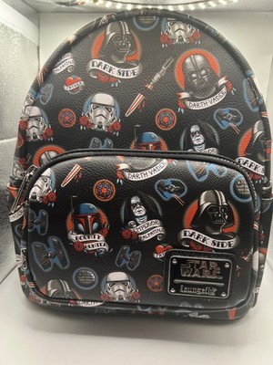 Loungefly Star Wars Dark Side Tattoo Mini Backpack AOP Darth Vader Palpatine