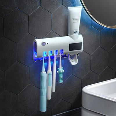 UV Sterilize Toothbrush Holder Cleaner & Automatic Toothpaste Dispenser  / NEW!!