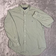 Polo Ralph Lauren Men  s Shirt XL Long Sleeve Button Green Plaid Pony