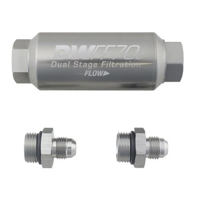 DeatschWerks 8-03-70C-010K-6 -6AN 10 Micron 70mm Compact Inline Fuel Filter Kit