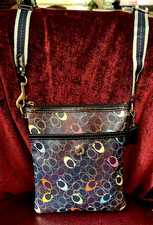 Coach AUTHENTIC Heritage Signature Navy Multi Crossbody Swingpack bag Pre-owned