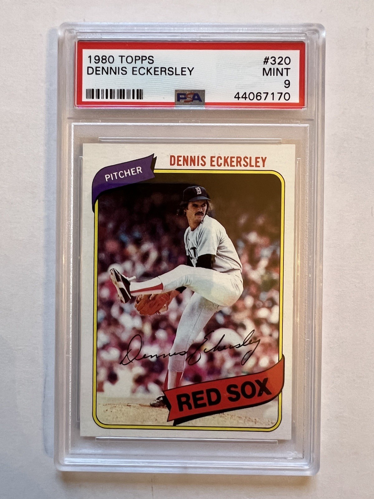 1980 TOPPS #320 DENNIS ECKERSLEY RED SOX PSA 9 MINT