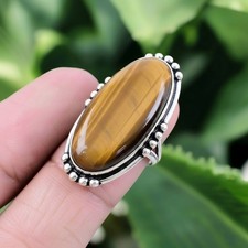 Tiger Eye Ring 925 Sterling Silver Ring Handmade Gemstone Ring Women's Ring