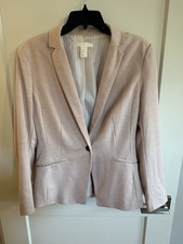 H M Women s Size 12 Pink Blush Single Button Blazer