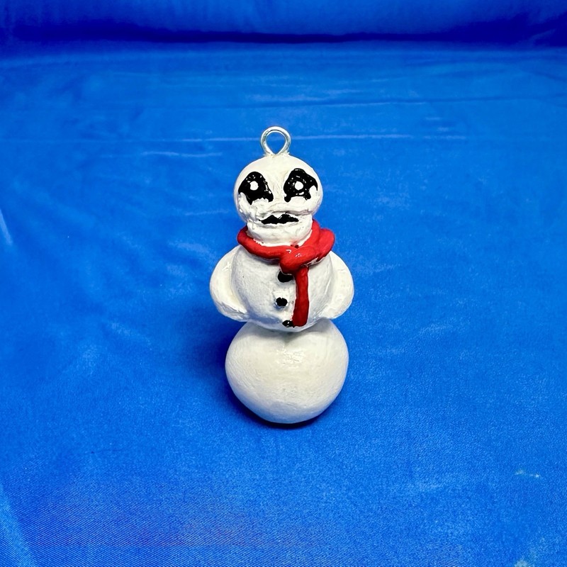 Resin Black Metal Snowman Ornament Christmas Holiday Decor